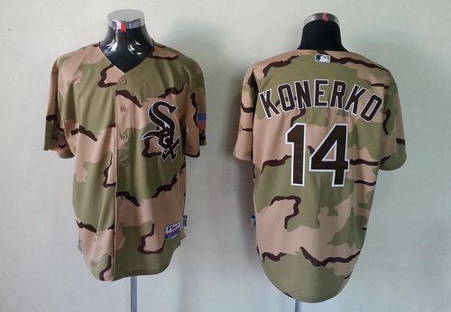 White Sox #14 Paul Konerko Camo Commemorative Military Day Cool Base Stitched MLB Jersey - Click Image to Close